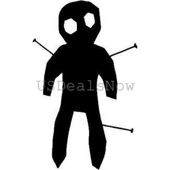 (2) Haunted Voodoo Doll Spooky Halloween Vinyl Decal Car Window Stickers BLACK