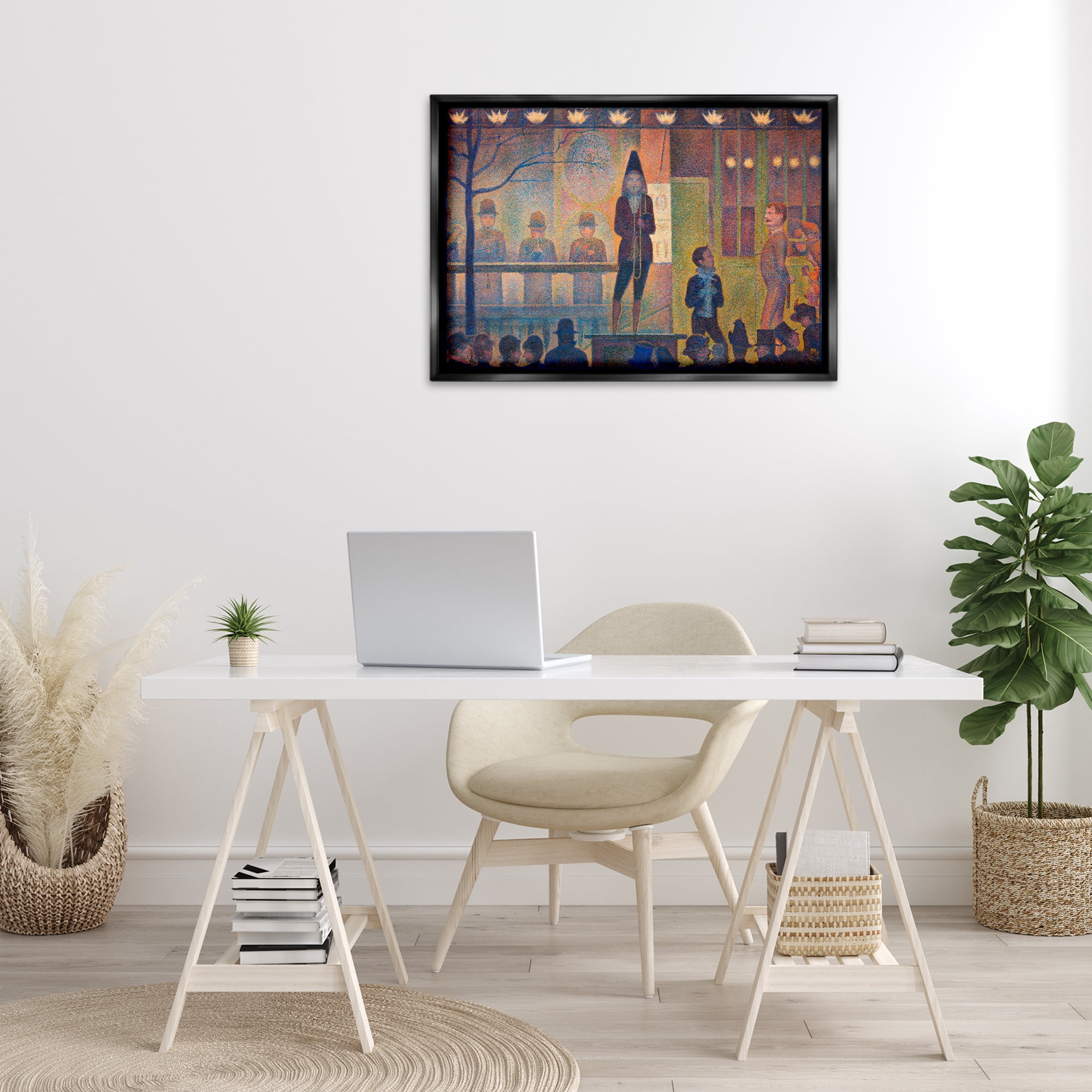 Stupell Industries Classic Circus Sideshow People Painting Black Floater Framed Canvas Art Print Wall Art, 31 x 21