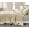 thumbnail image 4 of Chezmoi Collection Glen 3-Piece Crescent Stitched Quilt Set, King Size, Sand, Rayon Derived from Bamboo & Polyester Blended, Soft Breathable Cooling Bedspread for Hot Sleepers, 4 of 9