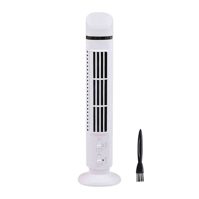 Dvruxg USB Tower Fan - Portable, Adjustable Speeds, LED Light, Quiet Operation for Desk, Office, Outdoor & Travel Use