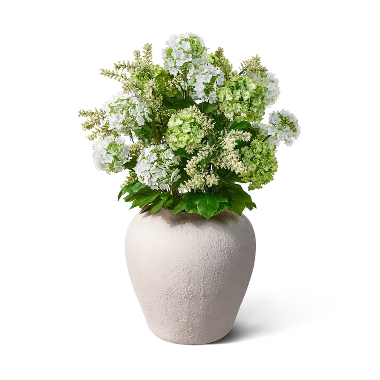 DR.Planzen 24in Artificial Hydrangea Flowers with Vase - Walmart.com
