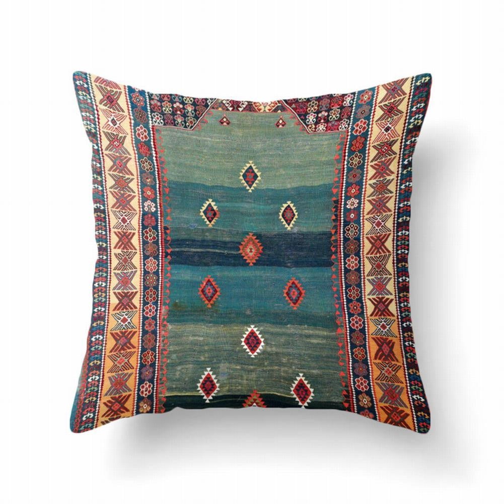 Fancy Throw Pillow Cover Case Antique Oriental Turkish Carpet Pattern