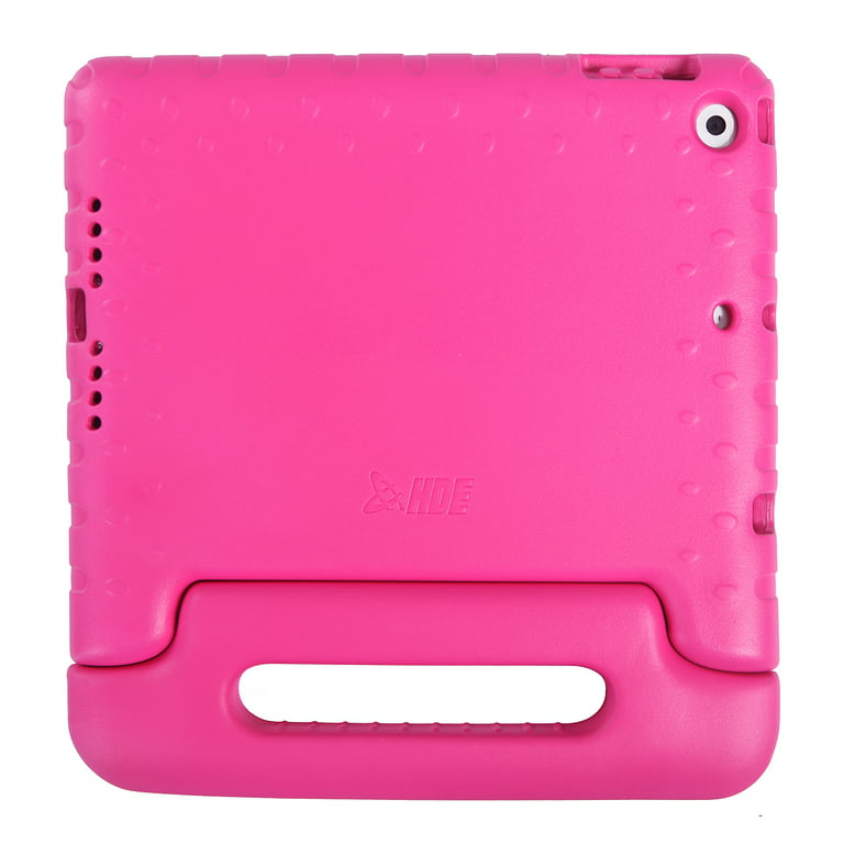 HDE iPad Air 2 Bumper Case for Kids Shockproof Hard Cover Handle Stand with  Built in Screen Protector for Apple iPad Air 2 (Pink) 