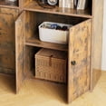thumbnail image 4 of Casacomoda Bookcase with Adjustable Bottom Shelf, 6-Tier Bookshelf with Cabinet Doors, Floor Standing Book Shelf for Office & Home Storage, Walnut Brown, 4 of 9