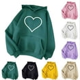 thumbnail image 2 of Utoimkio 2025 Graphic Hoodies for Women Cute Pullover Long Sleeve Sweatshirts for Women Loose Fit Heart Printed Hooded Tops with Pockets Fall Winter Clothes, 2 of 4