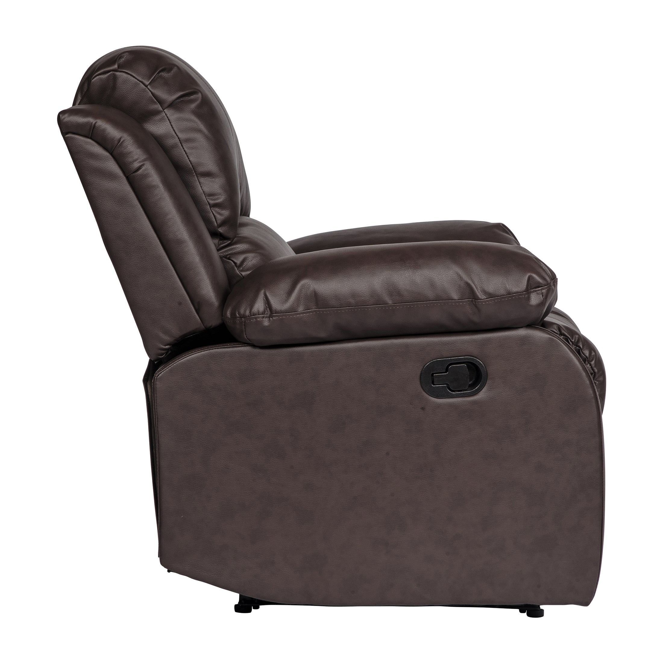 OakvillePark Tillinghast Faux Leather Upholstered Reclining Chair, Brown