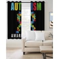 thumbnail image 2 of Cartoon Autism Blackout Curtains, Light Blocking Print Window Curtains, Abstract Awareness Colorful Blocks Modern Thermal Insulated Window Drapes for Living Room 2 Panels, 104"W x 84"L, 2 of 9