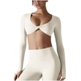 thumbnail image 1 of Camiseta Deportiva de Cuello Alto de Manga Larga para Mujeres Camiseta Deportiva de Ajuste Apretado Casual Running Y Top de Fitness con Cremallera, 1 of 9