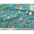 thumbnail image 2 of Soimoi Blue Cotton Duck Fabric Leaf Floral Decor Fabric Printed Yard 42 Inch Wide, 2 of 3