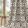 thumbnail image 2 of PrimeBeau Thermal Insulated Blackout Curtains, 108" , Geometry Line Print, Taupe/Brown, 2 Panels, Grommet, 2 of 6