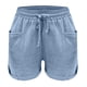 thumbnail image 4 of Pantalones cortos de lino Augper para mujer, informales, cómodos, de verano, con cintura elástica y cordón ajustable, ligeros, tipo bermuda, con bolsillos., 4 of 5