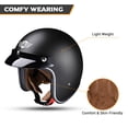 thumbnail image 4 of AHR RUN-O5 Retro 3/4 Open Face Motorcycle Helmet DOT Visor Scooter Cruiser S, 4 of 10