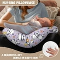 thumbnail image 4 of GIFTPUZZ Panda Pattern Nursing Pillow Cover Breastfeeding Pillow Slipcover for Baby, Purple Nursing Pillow Slipcovers, Best Choice for Mom, 4 of 5