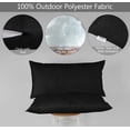 thumbnail image 4 of Vargottam Indoor/Outdoor Polyester Fabric Lumbar Pillow With Insert, All-Weather Waterproof Decorative Throw Pillow for Patio Furniture-Set of 2 - Black, 4 of 5