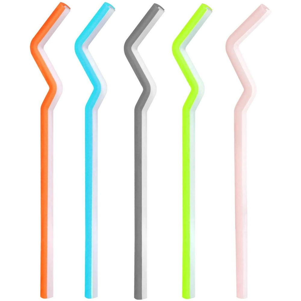 Reusable Silicone Drinking Straws, Easy to Clean Without Brushes and