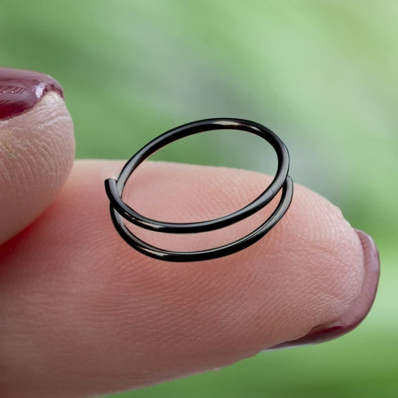 Double Spiral Nose Ring for Women and Girls Elegant Nostril Hoop Piercing Jewelry with Secure Double Loop Design
