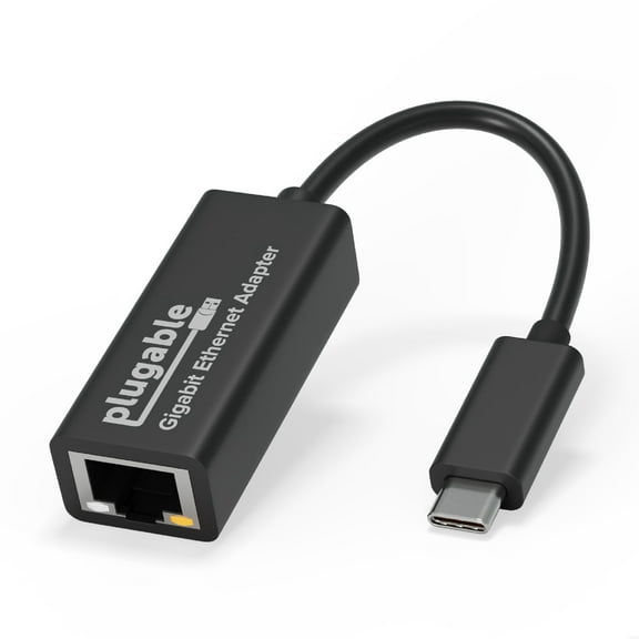 Plugable USB C to Ethernet Adapter, Fast and Reliable Thunderbolt or USB C to Gigabit Ethernet Adapter, Compatible with Windows, Mac, iPhone 15, ChromeOS, Dell XPS, Switch