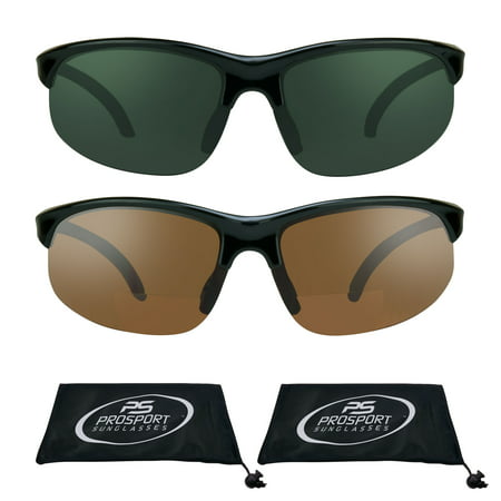 proSPORT 2 Pairs of Bifocal Sunglasses with Semi Rimless frame +1.50, +2.00, +2.50, +3.00 Sunglass (Best Sunglasses Under 200)