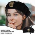 thumbnail image 3 of Mens French Beret Adjustable Beret Cap for Casual Wear Black Woolen Material 1Pack, 3 of 5