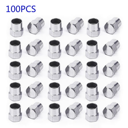 100Pcs Chrome Plated Tire Valve Stem Covers for Car and Truck