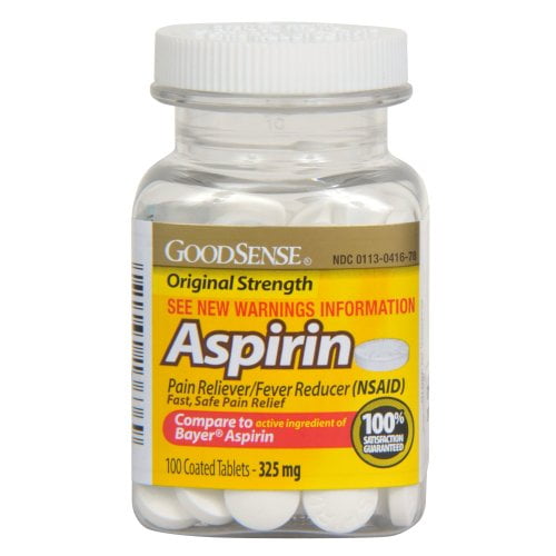 Good Sense Coated Aspirin Pain Reliever Tablets 325 mg , 100-count