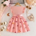 thumbnail image 4 of Glisme Girls Dresses Ribbed Sleeveless Summer Dress With Print Flowy Dress For Toddler Light Pink Sundress Size 6-7 Years, 4 of 8