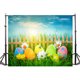 thumbnail image 1 of Tema de Pascua Fotografía Fondo Huevos Conejo Flores Pastizales Bebé Niño Telones de fotos para Phot Abanopi Telones de fondo, 1 of 5