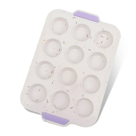

Machinehome Silicone Cake Mold 12-cavity Kitchen Round Baking Pan Non-stick Chocolate Pancake Bakeware Tool