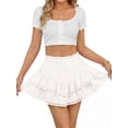 thumbnail image 5 of Sundazz Flowy Mini Skirts for Women with Shorts Ruffle Tiered Skorts Summer Short Skirts Tennis Golf Crochet Casual Shorts, 5 of 9