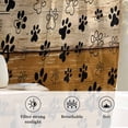 thumbnail image 6 of Yellow Brown Semi Sheer Curtains Drapes for Living Room, Bedroom, French Doors Window 54 Inches Long, Farmhouse Dog Paw Vintage Rod Pocket Chiffon Curtain Drapery Voile Draperies Panel, 6 of 8