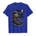 thumbnail image 5 of Cute Otter Starry Night Graphic Tees for Women 2026 Summer Casual Short Sleeve Crewneck Aesthetic T Shirts, 5 of 5