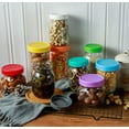 thumbnail image 7 of 18 Pack 9 Wide Mouth & 9 Regular Mouth Mason Jar Lids with Silicone Rings,Thickened Leak-proof Lids Fit Ball,Kerr and More, 18 Color Plastic Lids, 86mm &70mm Plastic Mason Jar Lids, 7 of 7