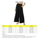 thumbnail image 5 of Pantalones anchos de talle alto Pantalones rectos de pierna ancha con cintura elástica de color puro para mujer Señora Negro S, 5 of 5