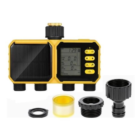 4 For ZONE Solar Irrigation Timer with LCD Display Rain Sensor and IPX5 Rating
