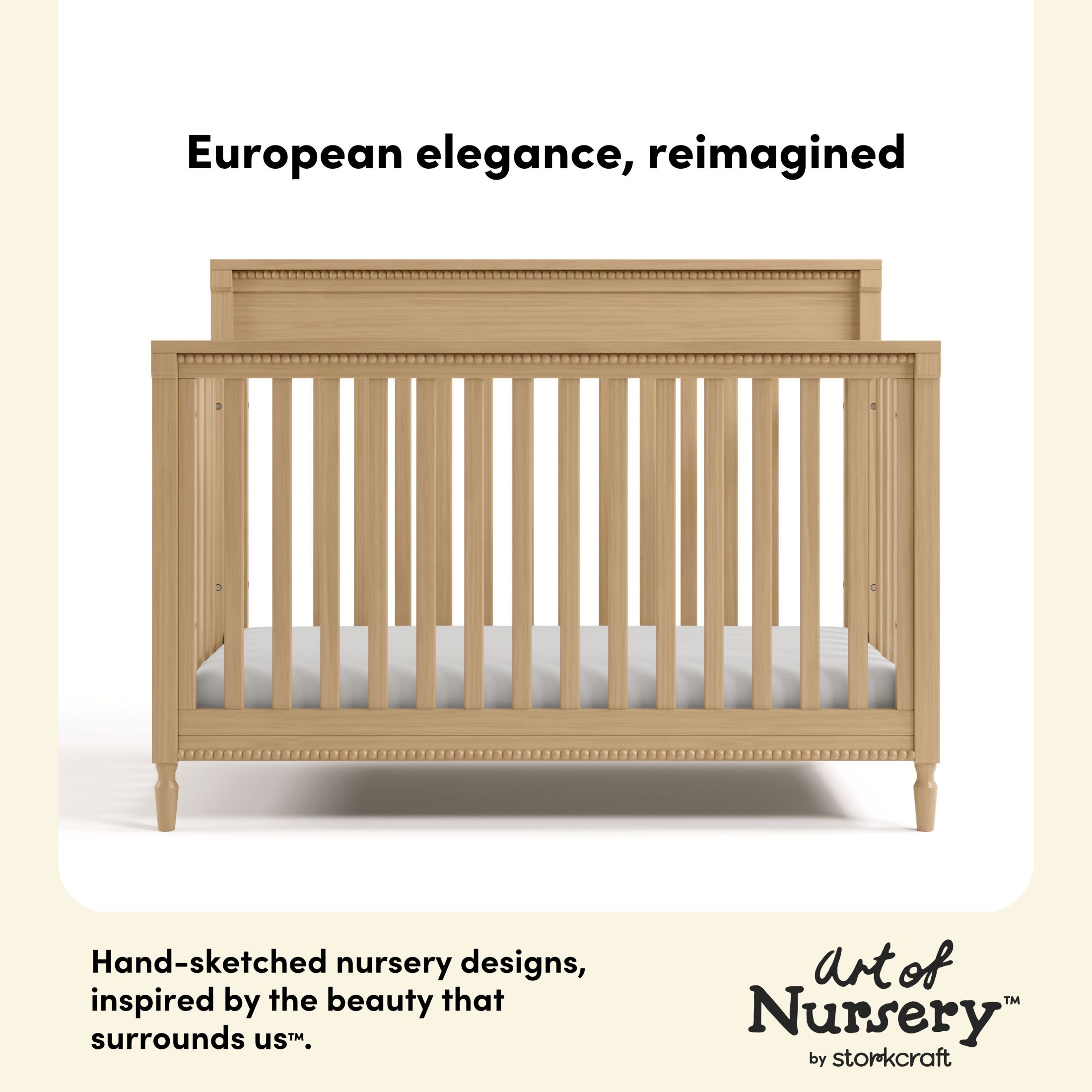 Storkcraft Valencia 5-in-1 Convertible Crib with Bonus Toddler Guardrail, Driftwood