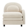 thumbnail image 2 of AUU 1-Seat Curved Teddy Sofa, RSF Model with Pillow, Teddy Fabric Upholstered Couch for Living Room, 2 of 8
