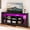 Black, variant on ModFusion 70" TV Cabinet with Storage, RGB LED Lights, Power Strip, Tempered Glass Shelves, Water Ash Black Wood & Iron Frame – Fits TVs up to 75"