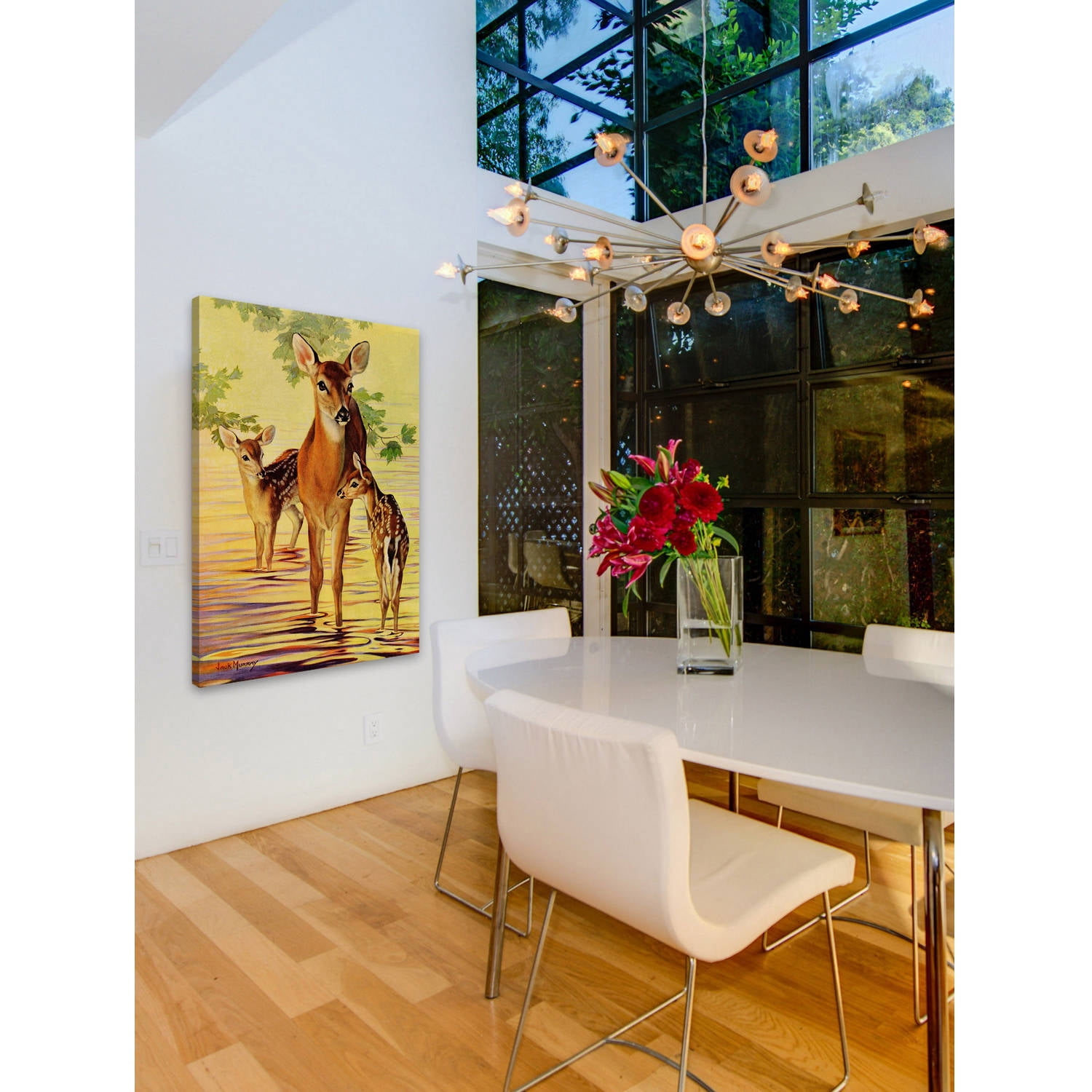 "Doe and Fawns" Painting Print on Wrapped Canvas