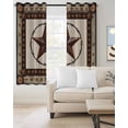 thumbnail image 3 of Blackout Curtains for Bedroom, Country Texas Star Room Darkening Window Drapes for Living Room, Brown Farmhouse Vintage Wooden Thermal Insulated Grommet Curtains, 52x96 inch, 2 Panels, 3 of 9