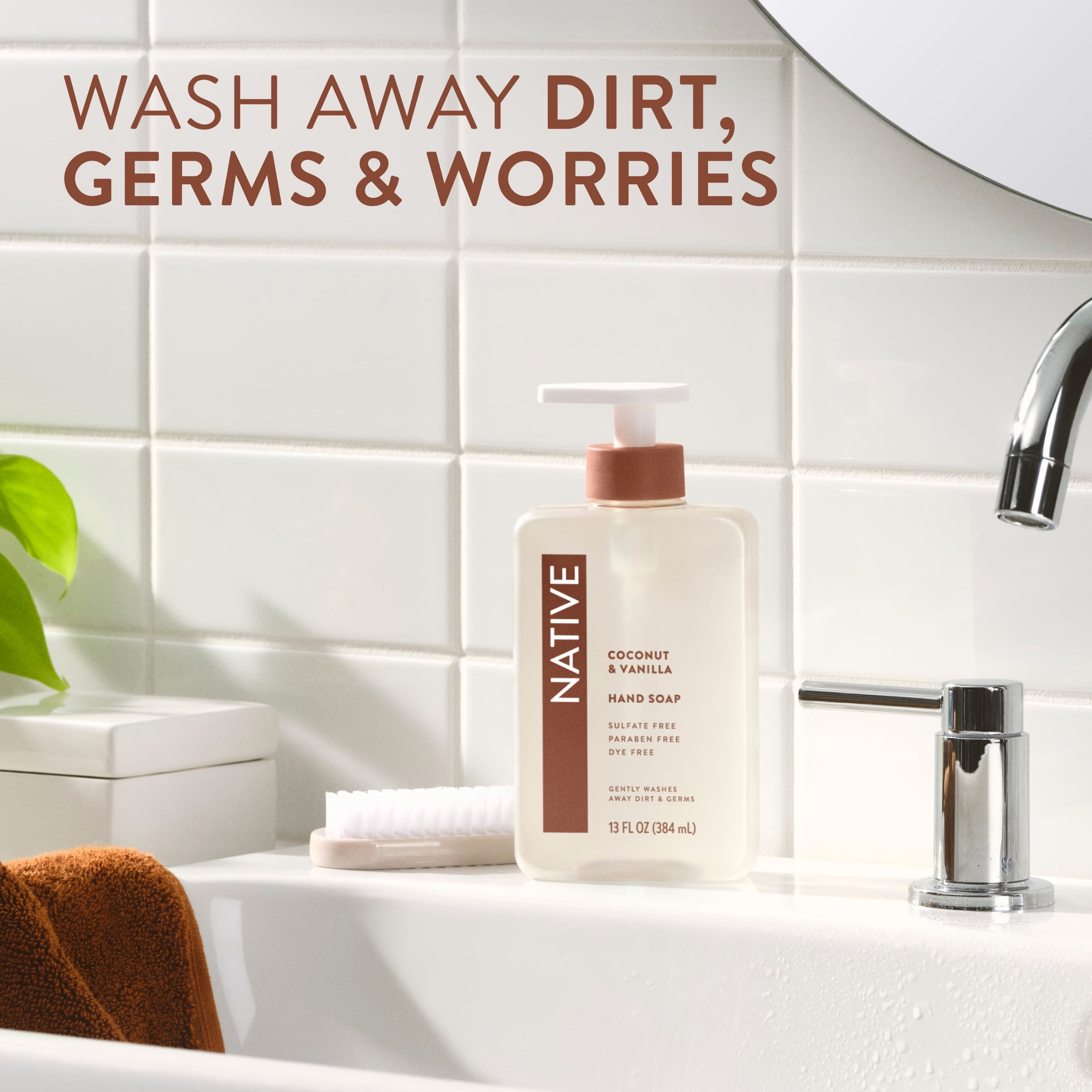 (6 pack) Native Liquid Hand Soap, Coconut & Vanilla, Non-drying, Naturally Derived Cleansers, Sulfate Free, 13 fl oz