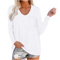 thumbnail image 2 of TAGOLD Womens Tops,Women Fashion Casual Round Neck Long Sleeve Loose T-Shirt Blouse Pocket Tops, 2 of 7