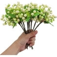 thumbnail image 2 of 3pcs White Green Artificial Berries Fake Foam Flowers Plants Decoration Picks Wedding DIY Bouquet Garland Christmas Tree Arrangement, 2 of 3