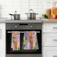 thumbnail image 4 of Yayeee 2 Pack Hand Towels for Bathroom 100% Cotton 16" x 28" Soft Absorbent Kitchen Towel, Purple Cityscape Painting, 4 of 7