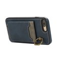 thumbnail image 5 of Wallet Back Case for iPhone 7 Plus/8 Plus with Wrist Strap, Stylish Magnetic Card Holder Finger Ring Kickstand PU Leather Lanyard Shockproof Slim Phone Case Cover for iPhone 7 Plus/8 Plus, Blue, 5 of 7