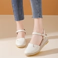 thumbnail image 2 of ShiShine Women's Wedge Sandals Ankle Strap Flatform Closed Toe Sandals Slip-On Lightweight Comfortable Spring Summer Walking Shoes, 2 of 7