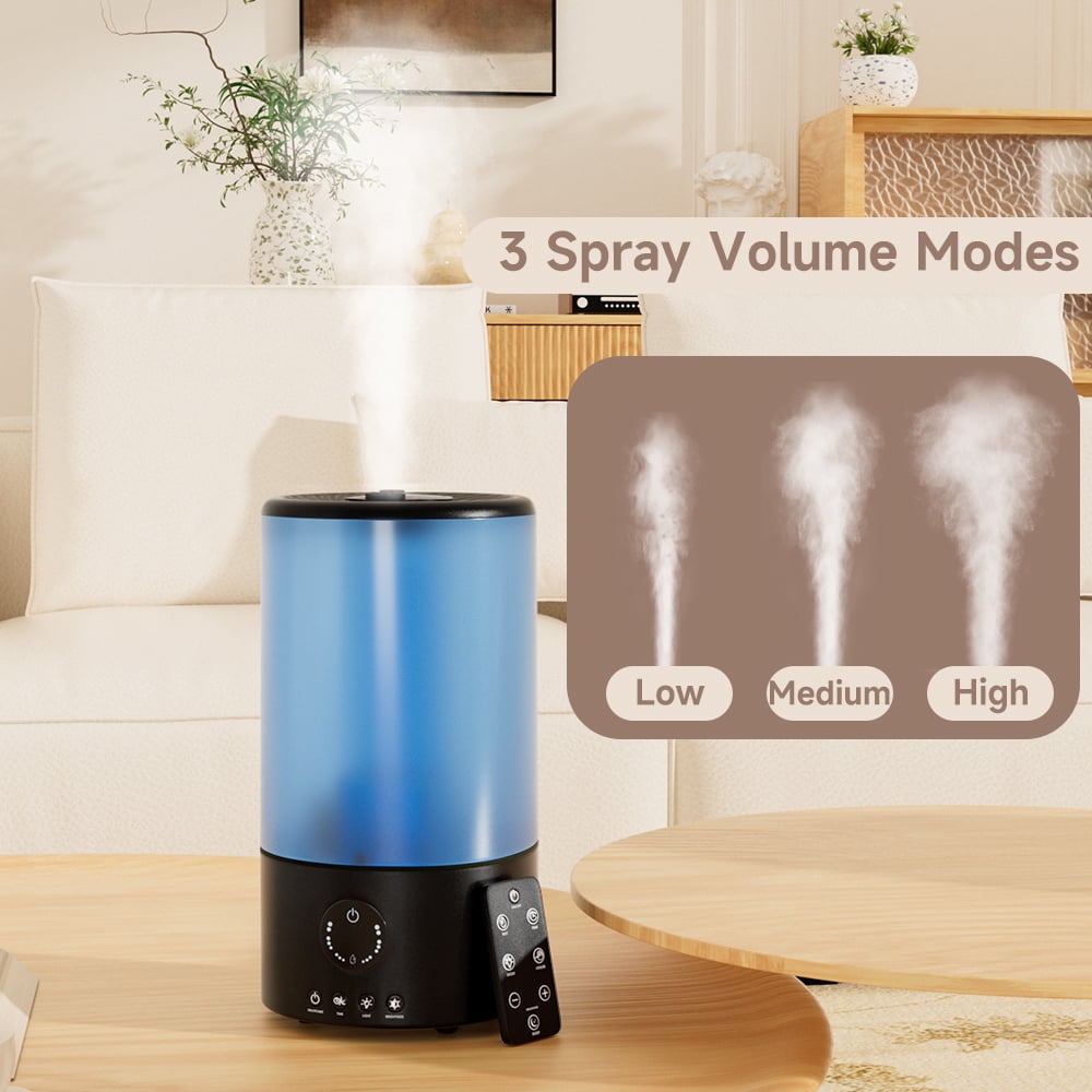 3.2L Cool Mist Ultrasonic Humidifier for Bedroom, Nursery, with 360° Nozzle, Colorful Gradient Light, Auto Shut-Off