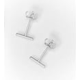 thumbnail image 2 of Minimalist 14k Gold Tiny Stud Bar Earrings Line Earrings Simplify Stick Earrings, 2 of 16