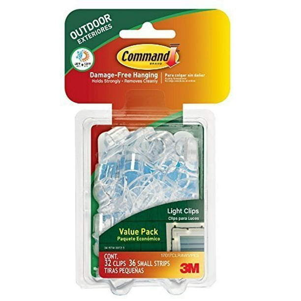 Command Outdoor Light Clips with 32-Clips and 36-Strips by Command