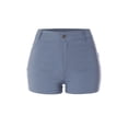thumbnail image 1 of Made by Olivia Women's Solid Cuffed Hem Mid Rise Shorts with Back Pockets and Side Fake Pockets, 1 of 5
