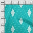 thumbnail image 1 of oneOone Cotton Flex Turquoise Blue Fabric Argyle Check Sewing Material Print Fabric By The Yard 40 Inches Wide, 1 of 4